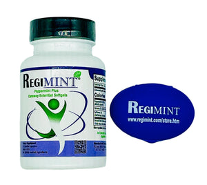 Regimint: Peppermint Oil Plus Caraway / Pillbox Enteric-Coated Capsules for IBS(60 Cap)