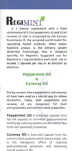 Regimint: Peppermint Oil Plus Caraway Enteric Capsules For IBS(2 pack / 120 Caps.)